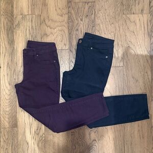 Women’s Stretch Skinny Jeans - navy  and Deep Plum size medium